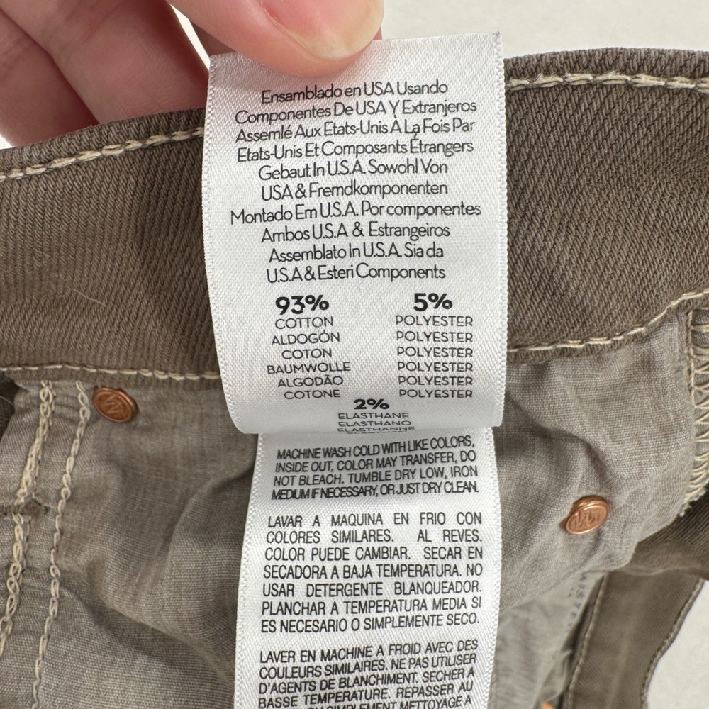 Mother High Waisted Rascal Ankle Step Fray Jeans Women 27 Green Mid Rise Stretch - Picture 11 of 11
